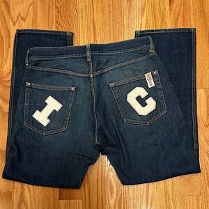 OG Ice Cream Blue Jeans with Letter Patches